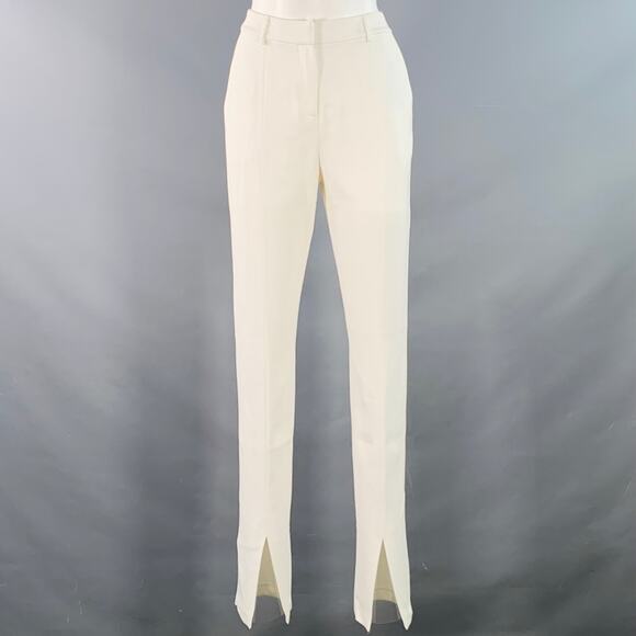 RAMY BROOK Size 2 Ivory Viscose Blend Tapered Zip Fly Dress Pants - Picture 1 of 5
